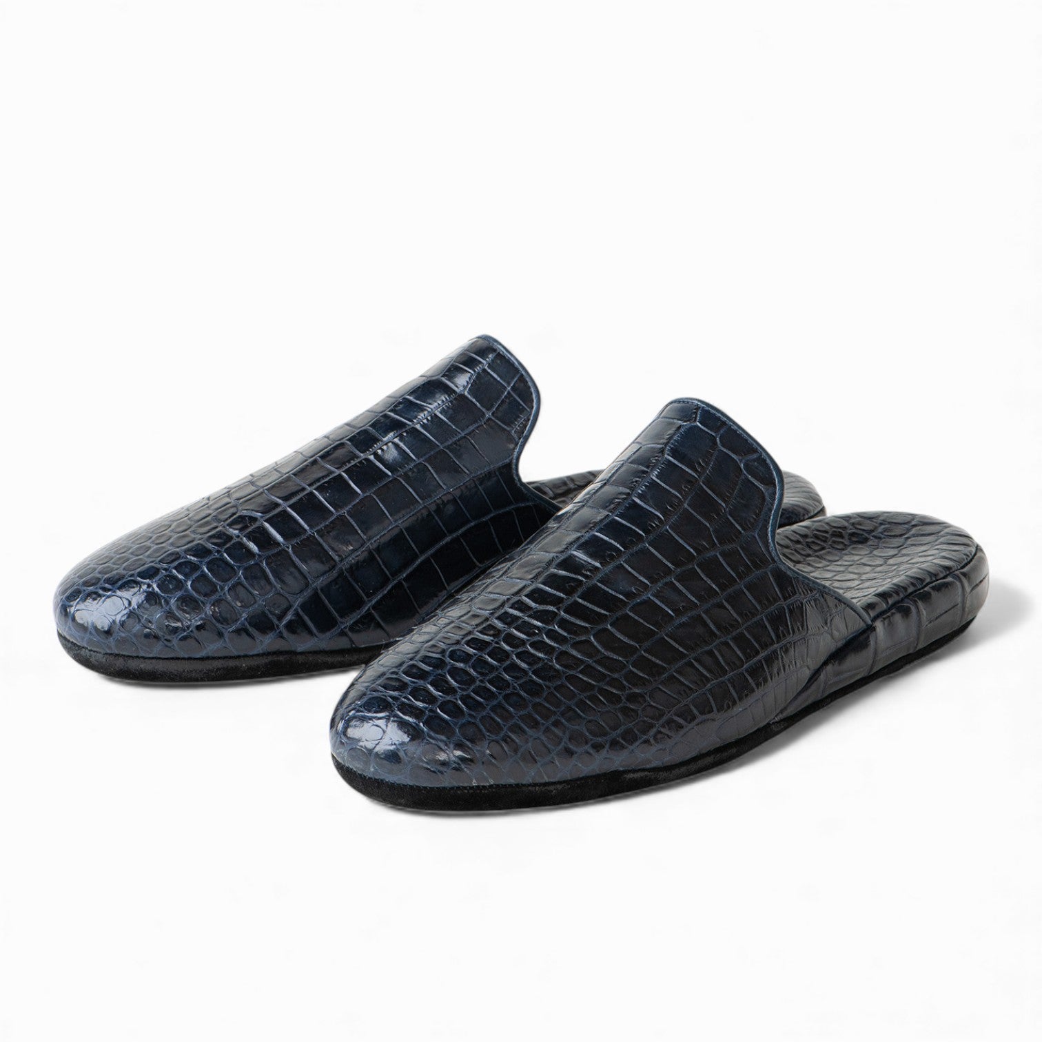 【新品タグ付】 SLIPPER ハラコ×レザー ブラック サイズ9 SANAX president's footgear® 9651 Imperial-Class Crocodile Leather